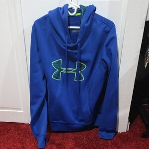 Under Armour Royal Blue Hoodie with Neon Green Logo